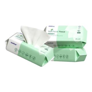 UNIFREE 一次性洗脸巾婴儿绵柔纸巾抽取式洁面巾干湿两用擦脸巾绵柔巾 60抽3包