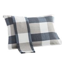 GRACE 洁丽雅 绅士格子 纯棉枕巾 兰色 80*50cm 两条装