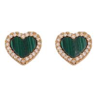 APM Monaco 孔雀石爱心耳环精致耳饰耳坠时尚饰品 生日礼物送女友纪念日礼品