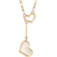 MINTYGREEN 薄荷系列 92779N 心形18K玫瑰金母贝项链 47cm 2g