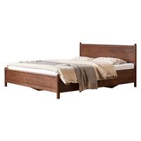 原始原素 实木箱体床北欧简约橡木1.8米箱体储物床双人储物床-黑胡桃色