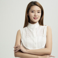 叕二叕 假领子通用正装衬衣领百搭职业工装银行税务秋冬春搭配装饰领 白色蕾丝款