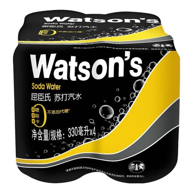 屈臣氏 watsons 味苏打汽水 330ml*4罐
