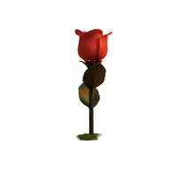 ONEBOT 植物系列 OBJFR104AIQI 积木玫瑰花 单支