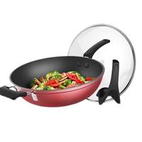 美的(Midea)炒锅 不粘锅炒菜锅煎锅麦饭石色平底电磁炉燃气灶通用少油烟厨具 【加大加深】 3-5人 32cm