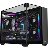AOC星海CG399M黑色 游戏电脑海景房机箱 3D立体全景/三面玻璃/快拆设计/支持M-ATX主板/240水冷位 星海CG399M 黑色