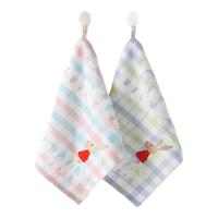 金号A类纯棉抗菌防螨女生毛巾儿童毛巾2条装 60*31.5cm