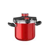 辣小娘304不锈钢防爆高压锅家用加厚压力锅微压锅燃气电磁炉通用 【中国红色】1-10人使用 24cm 7.5L