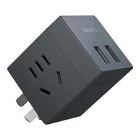 deli 得力 33634 魔方插座 三位五孔 质感黑