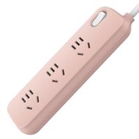 德力西 遇见系列 CD98E-DK3X 新国标插排 三位五孔 心动粉 1.6m