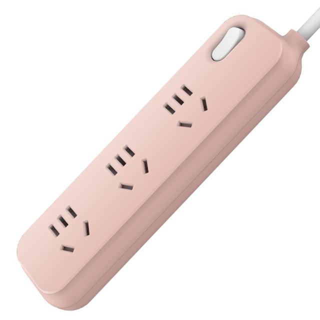 德力西 遇见 新国标插排 三位五孔 猛男粉 1.6m