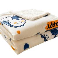 AVIVI 艾薇 萌宠恐龙蓝 双层绒毛毯 150*200cm