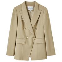 尚都比拉双排扣西装外套女女装时尚通勤OL风小西服 卡其色 XL