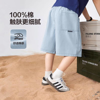 左西童装男童工装短裤夏季儿童全棉中裤2025男孩夏装透气裤子 灰色