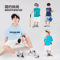 左西童装男童工装短裤夏季儿童全棉中裤2025男孩夏装透气裤子 灰色