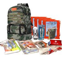 永存应急地震包日本灾害用品自救逃生套装手电筒家庭急救援包求生存防灾头罩套防疫消毒液安全绳医药包野外 豪华四人家庭款