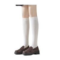 真维斯女款长筒袜2双装新疆棉女式简约长筒袜YM 白色2 8110 F