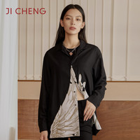 Ji Cheng吉承设计师原创衬衫男女黑白色设计感小众春秋款大码 S