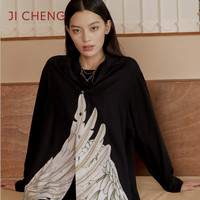 Ji Cheng吉承设计师原创衬衫男女黑白色设计感小众春秋款大码 M