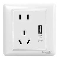 Schneider Electric 施耐德电气 Brillyn睿意系列 A3E42610US2U 86型插座 正五孔带USB 白色