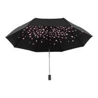 C'mon 樱花系列 8骨三折晴雨伞 黑色