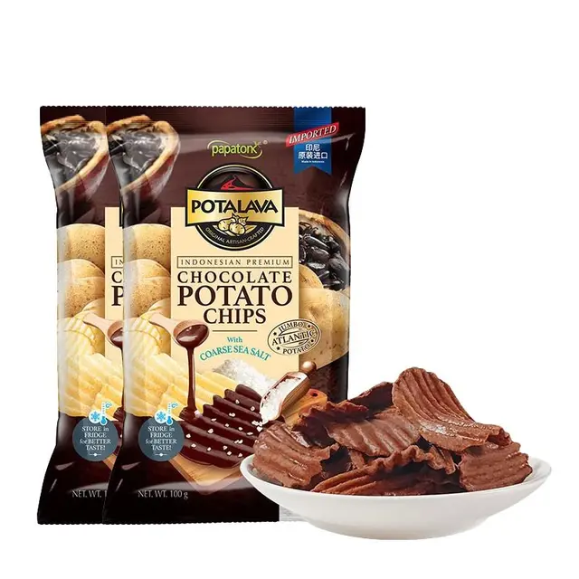 papatonk 黑巧克力薯片 100g
