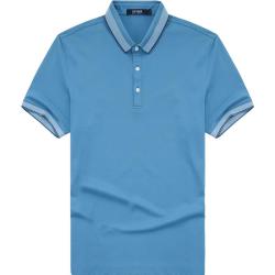 雅戈尔 短袖POLO衫男翻领棉赛莱尔棉弹柔滑舒适POLO衫 灰蓝 2XL