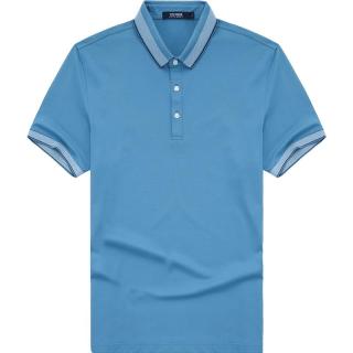 雅戈尔 短袖POLO衫男翻领棉赛莱尔棉弹柔滑舒适POLO衫 灰蓝 2XL