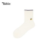 Tabio 动物刺绣袜子女春秋高弹透气吸湿中筒袜个性百搭小众女袜