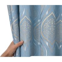 BRAND MARKETING 阿黎 客厅卧室遮光窗帘 竹节棉提花 蓝色挂钩式2.0米宽*2.2米高单片装