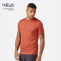 Rab睿坡夏季男士轻量弹力纯色T恤户外运动短袖圆领上衣 QBL-46 暴风蓝TMB XL