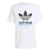 adidas经典印花纯棉运动上衣圆领短袖T恤男装夏季阿迪达斯三叶草 白色     3XL