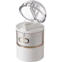 班哲尼 切药器四切可固定药片分割器药片研磨器收纳盒粉碎器掰药器打粉磨粉器透明便携迷你塑料药盒 圆柱白色