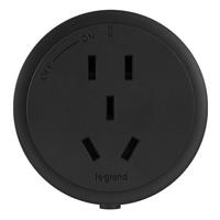 legrand 罗格朗 轨道插座 圆形五孔插座黑色