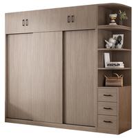 久雅【包安装】衣柜卧室实木质推拉门现代简约出租房柜子收纳储物衣橱 【两门】100cm主柜