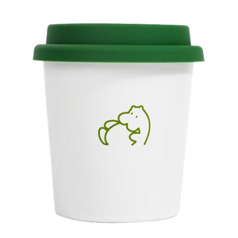 FLYING HIPPO周边系列三色仿纸陶瓷小绿杯小粉杯小蓝杯咖啡杯含杯盖280ml 热销 I 松柏绿