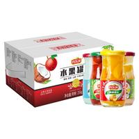 HUANLEJIA 欢乐家 水果罐头组合装 4口味 256g*12瓶（黄桃罐头256g*3瓶+久宝桃罐头256g*3瓶+苹果罐头256g*3瓶+什锦水果罐头256g*3瓶）