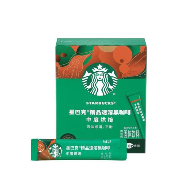 星巴克 中度烘焙 速溶咖啡  速溶黑咖10条 盒装 23g