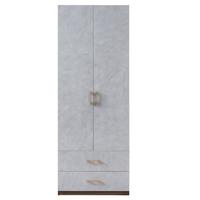 QuanU 全友 126330A 现代带抽衣柜 二门 灰色+金色+胭脂木色 80*58*214cm