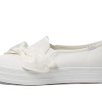 Keds 女式 三层鞋 tdeck 时尚运动鞋 轻便 Triple Decker White Bow Celebrations 6.5