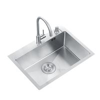 HIGOLD/悍高 手工水槽厨房单槽套装加厚304不锈钢洗菜盆洗碗水池 952126-750*470[配抽拉304水龙头]