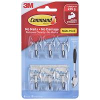 3M透明挂钩免打孔 无痕免钉强力粘贴挂钩金属活动挂钩 6只超值装 透明活动挂钩6只