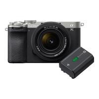 索尼（SONY）Alpha 7C II  新一代全画幅微单相机 创意滤镜 AI智能芯片 银色 标准镜头套装+NP-FZ100充电电池