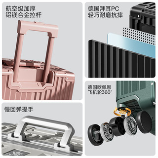 行之旅2025行李箱铝框拉杆箱20寸登机箱结实耐用26出国托运箱 白色（高端品质+YKK拉链+慢回弹把手+赠箱套） 22寸（短期出行，5-7天）
