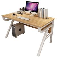 雅美乐 YSZ486 简约电脑桌 浅胡桃色+白色钢架