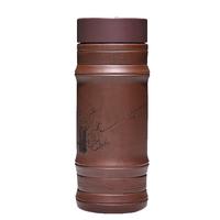 吉羊 宜兴紫砂杯办公室泡茶杯 双层隔热防烫便携水杯220ml 梅花杯
