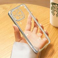 适用苹果13手机壳iphone13promax电镀透明保护套14pM超薄软硅胶