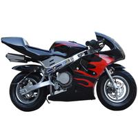 朗创49cc迷你摩托车两冲程混合油燃油版小跑车手拉式启动小型燃油款 黑色2冲混合油