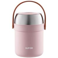 苏泊尔保温饭盒不锈钢提锅1.7L大容量真空保温桶多层便携便当盒桃夭粉 真空保温提锅.U1.7L桃夭粉  1.7L