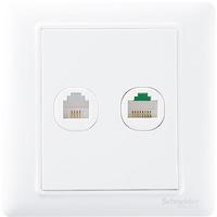 Schneider Electric 施耐德电气 Brillyn睿意系列 A3E52RJ4_5E 86型插座 电话电脑 白色